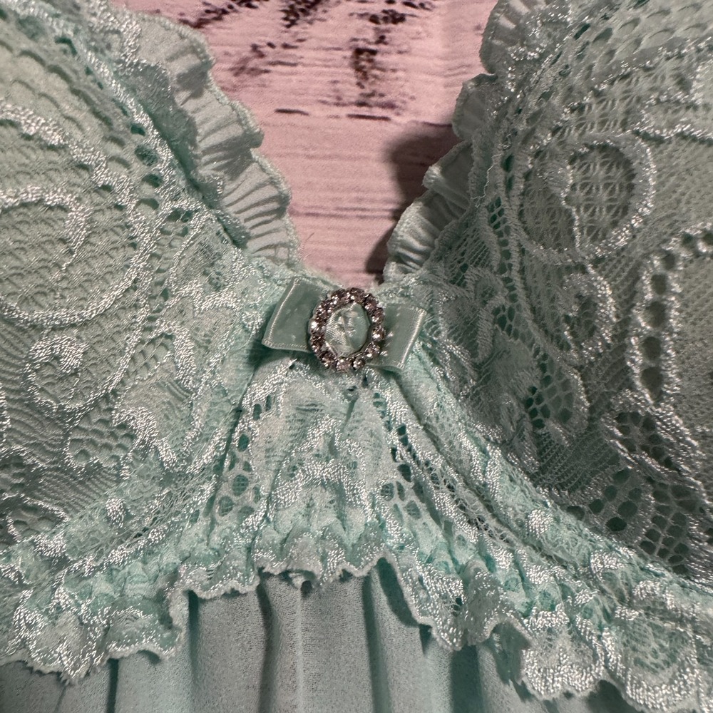 Seductive Wear by Cinema Etoile Mint Green Night Gown Top Women's Size Small‎ - Picture 4 of 9